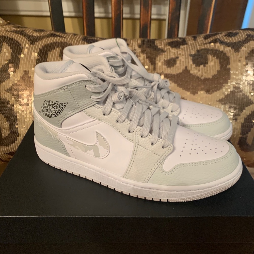 Jordan 1 Mid Grey Camo Men 7.5